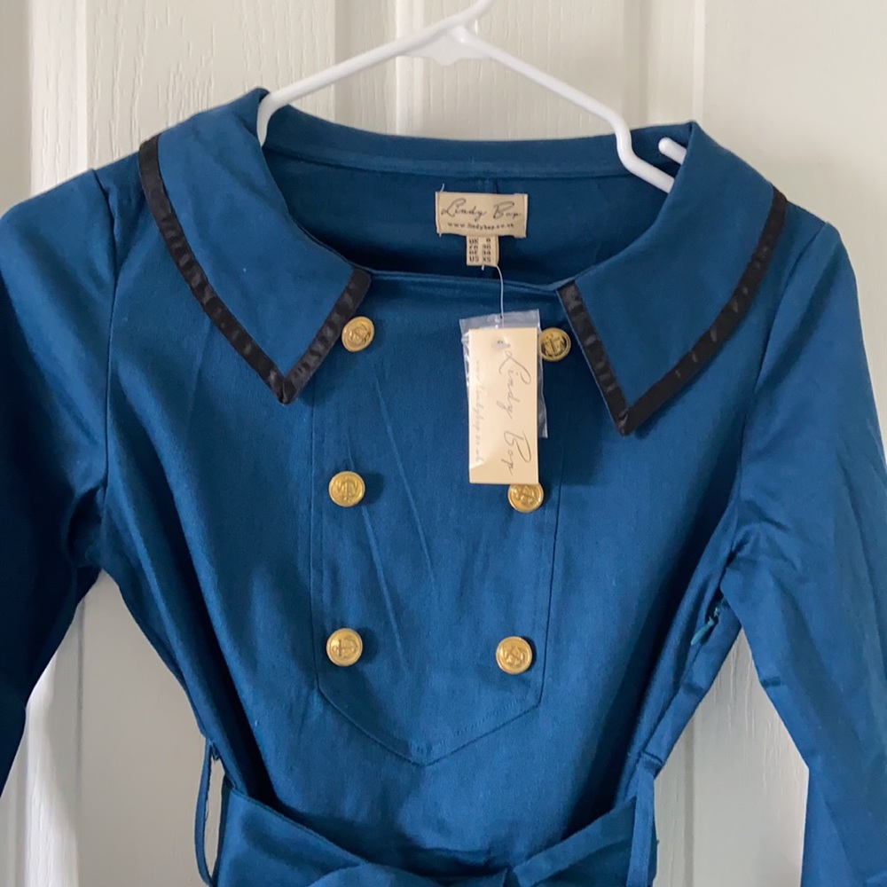 Lindy Bop Navy Blue Vintage Dress - Picture 3 of 3